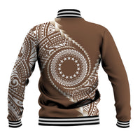 Cook Islands Gospel Day Baseball Jacket Brown Tribal Curves