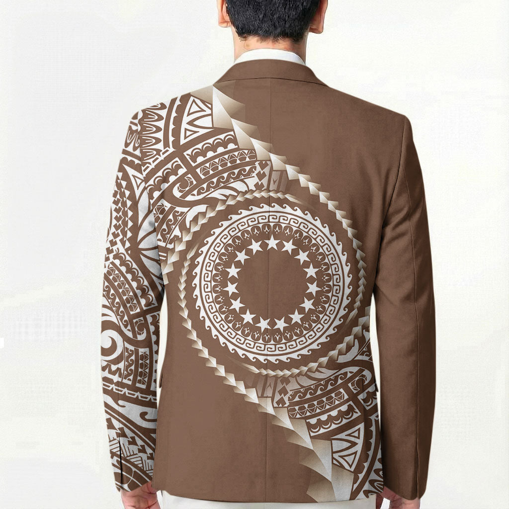 Cook Islands Gospel Day Blazer Brown Tribal Curves