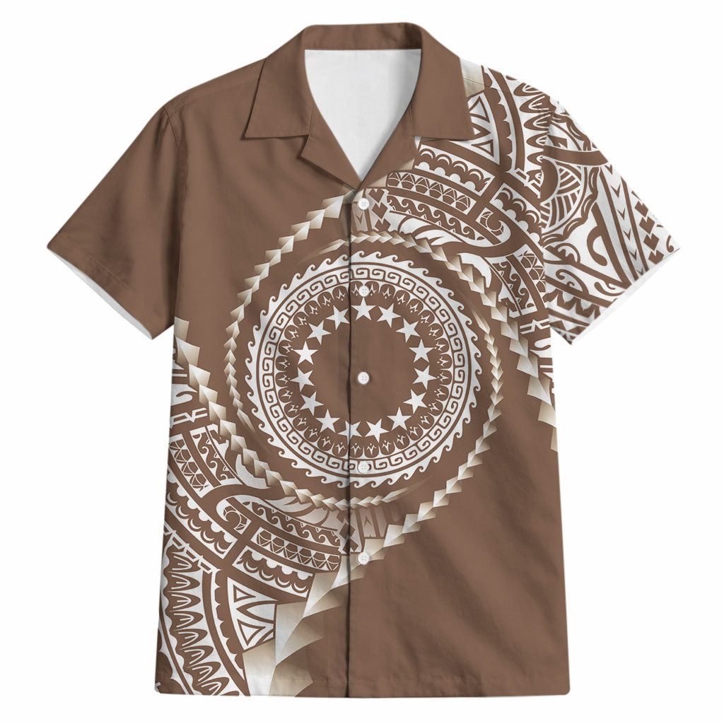 Cook Islands Gospel Day Hawaiian Shirt Brown Tribal Curves LT05 Brown - Polynesian Pride