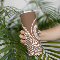 Cook Islands Gospel Day Skinny Tumbler Brown Tribal Curves