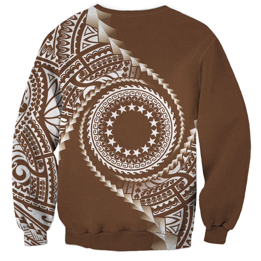 Cook Islands Gospel Day Sweatshirt Brown Tribal Curves