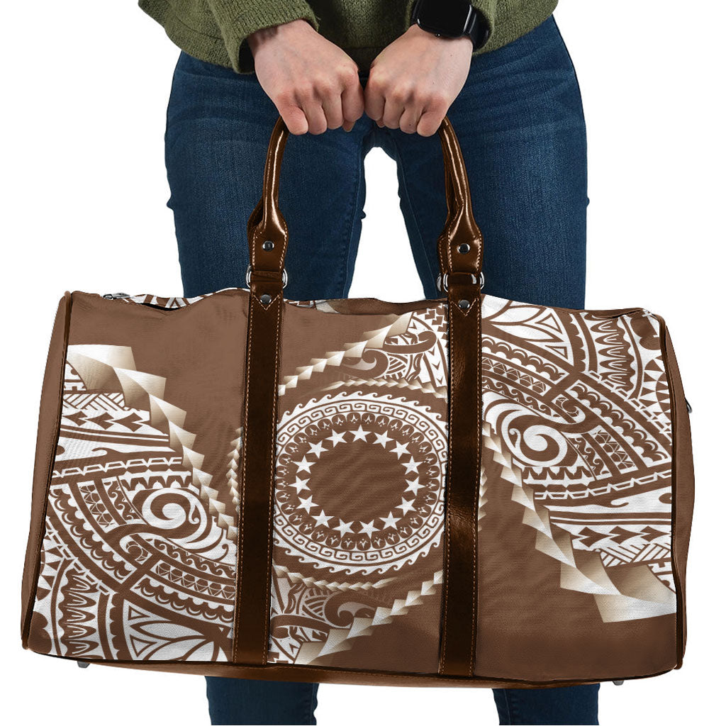 Cook Islands Gospel Day Travel Bag Brown Tribal Curves