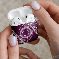 Cook Islands Gospel Day AirPods Case Maroon Tribal Curves