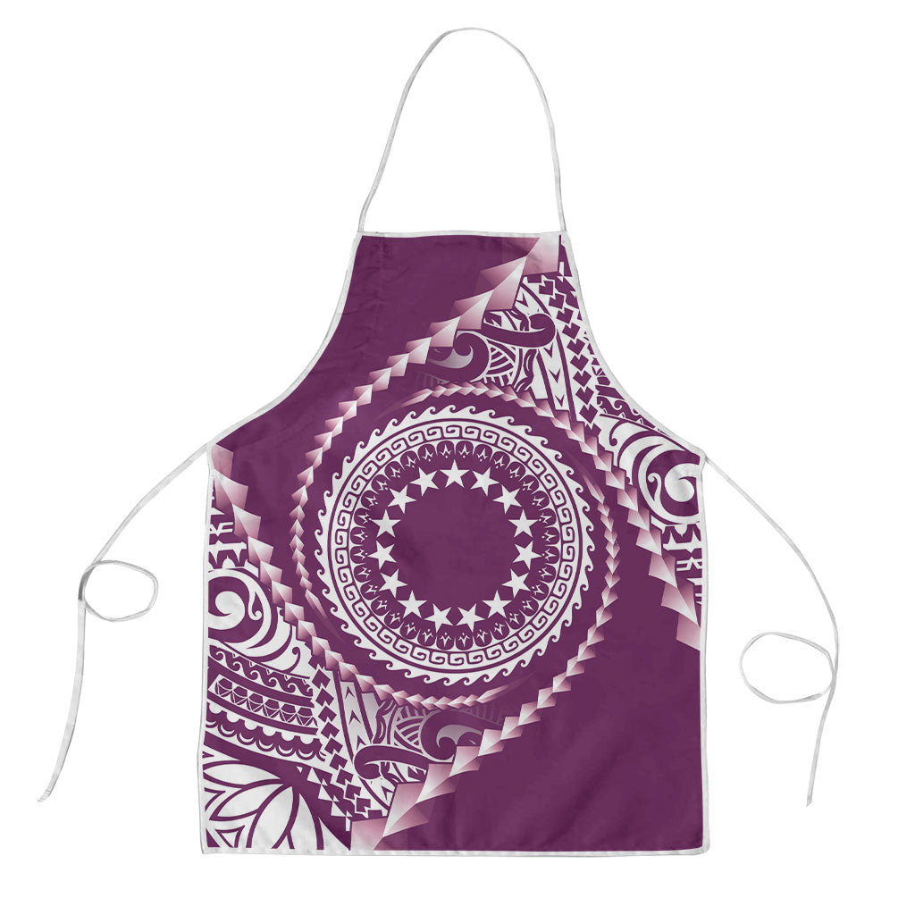 Cook Islands Gospel Day Apron Maroon Tribal Curves