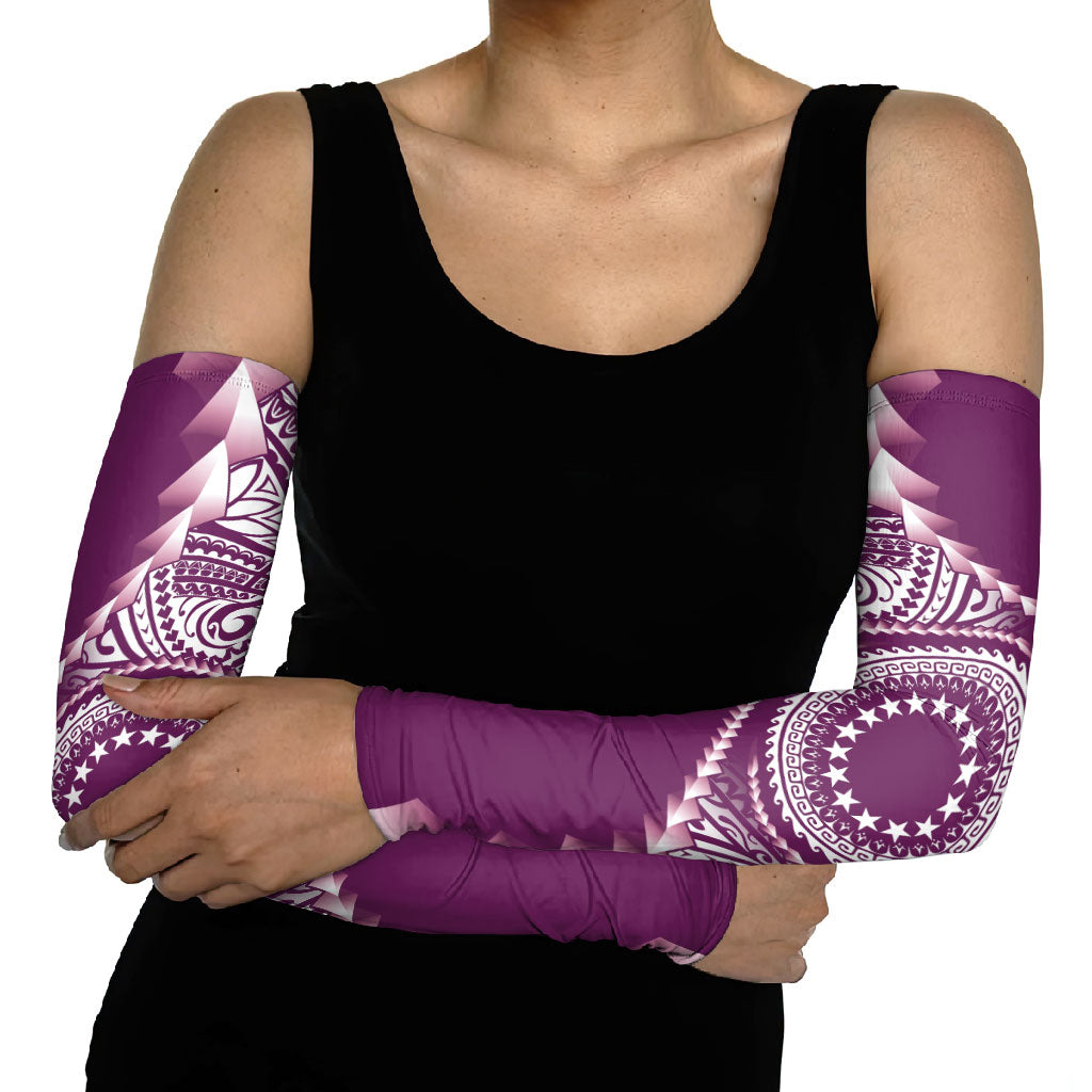 Cook Islands Gospel Day Arm Sleeves Maroon Tribal Curves