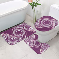 Cook Islands Gospel Day Bathroom Set Maroon Tribal Curves