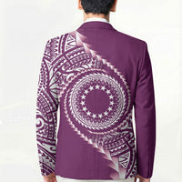 Cook Islands Gospel Day Blazer Maroon Tribal Curves