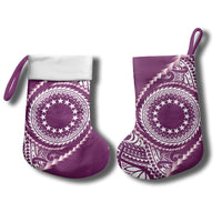 Cook Islands Gospel Day Christmas Stocking Maroon Tribal Curves LT05 - Polynesian Pride