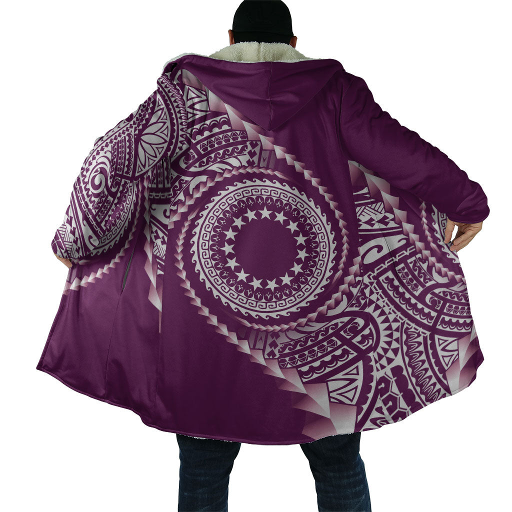 Cook Islands Gospel Day Cloak Maroon Tribal Curves