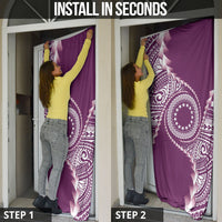 Cook Islands Gospel Day Door Cover Maroon Tribal Curves