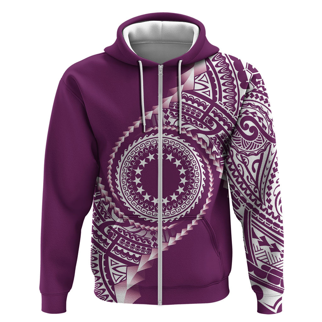 Cook Islands Gospel Day Hoodie Maroon Tribal Curves