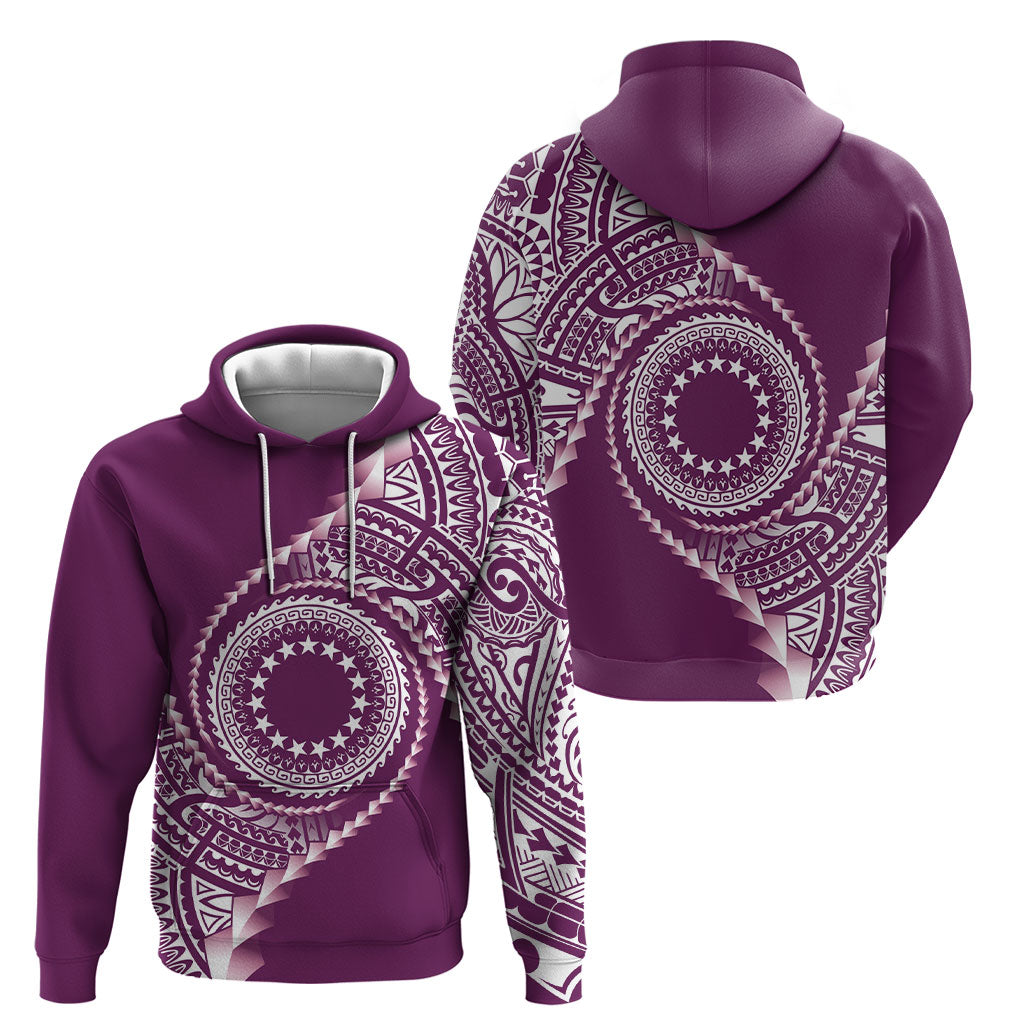 Cook Islands Gospel Day Hoodie Maroon Tribal Curves