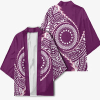 Cook Islands Gospel Day Kimono Maroon Tribal Curves