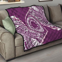 Cook Islands Gospel Day Quilt Maroon Tribal Curves