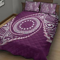 Cook Islands Gospel Day Quilt Bed Set Maroon Tribal Curves