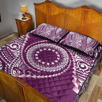 Cook Islands Gospel Day Quilt Bed Set Maroon Tribal Curves