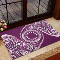 Cook Islands Gospel Day Rubber Doormat Maroon Tribal Curves