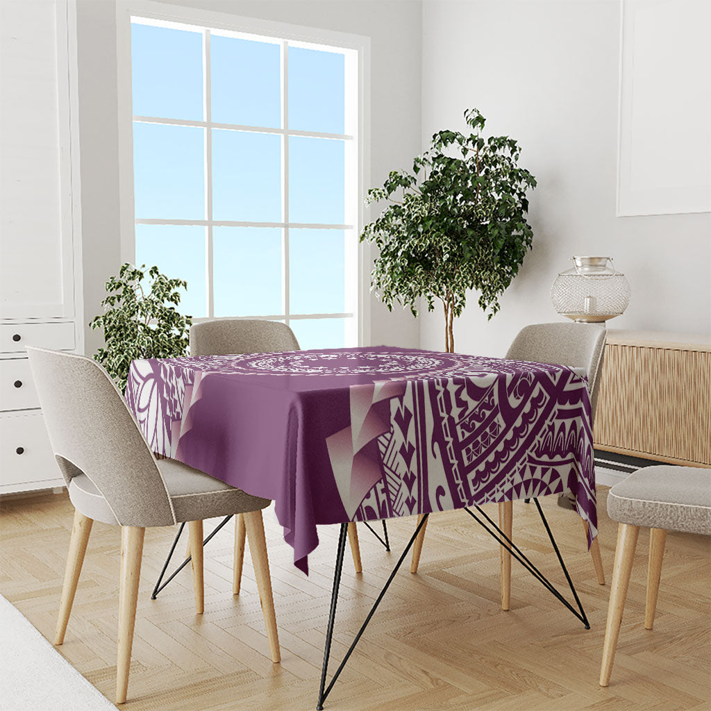 Cook Islands Gospel Day Tablecloth Maroon Tribal Curves