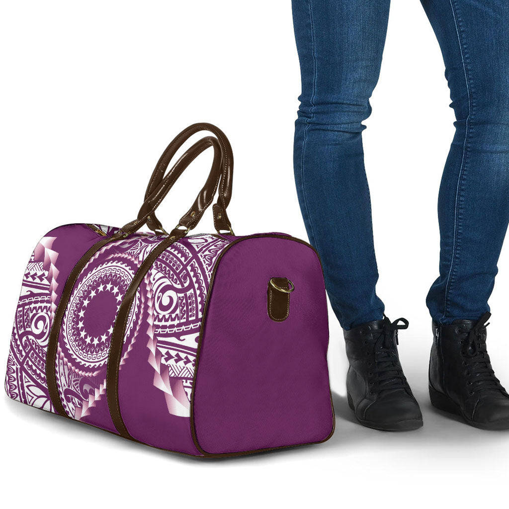 Cook Islands Gospel Day Travel Bag Maroon Tribal Curves