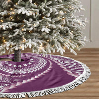 Cook Islands Gospel Day Tree Skirt Maroon Tribal Curves LT05 - Polynesian Pride
