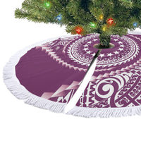Cook Islands Gospel Day Tree Skirt Maroon Tribal Curves LT05 - Polynesian Pride