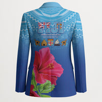Bula Fiji Day Blazer Traditional Tapa Pattern With Hibiscus LT05 - Polynesian Pride