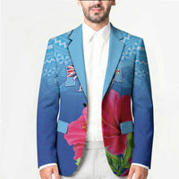 Bula Fiji Day Blazer Traditional Tapa Pattern With Hibiscus LT05 - Polynesian Pride