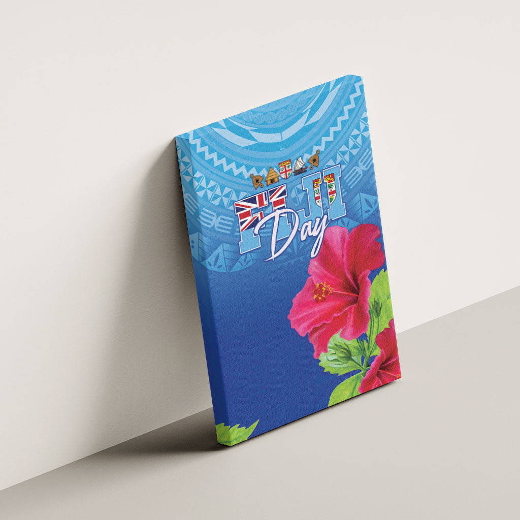 Bula Fiji Day Canvas Wall Art Traditional Tapa Pattern With Hibiscus LT05 - Polynesian Pride