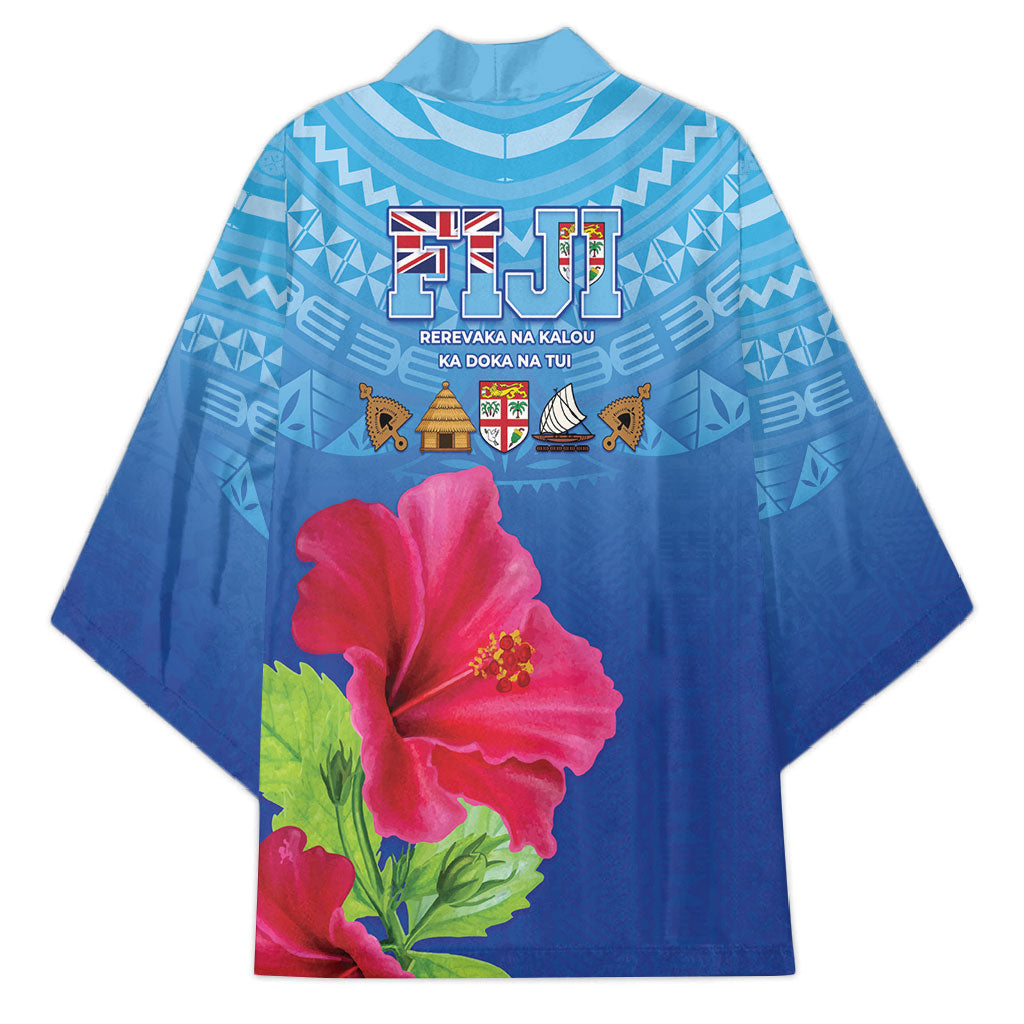 Bula Fiji Day Kimono Traditional Tapa Pattern With Hibiscus LT05 - Polynesian Pride