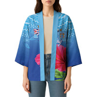 Bula Fiji Day Kimono Traditional Tapa Pattern With Hibiscus LT05 - Polynesian Pride