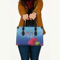 Bula Fiji Day Leather Bag Traditional Tapa Pattern With Hibiscus LT05 - Polynesian Pride
