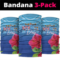 Bula Fiji Day Neck Gaiter Traditional Tapa Pattern With Hibiscus LT05 package One Size: 25*50cm Blue - Polynesian Pride