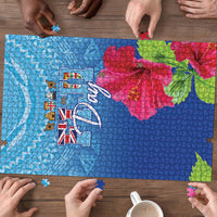 Bula Fiji Day Puzzle Traditional Tapa Pattern With Hibiscus LT05 - Polynesian Pride