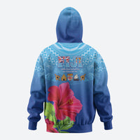 Bula Fiji Day Zip Hoodie Traditional Tapa Pattern With Hibiscus LT05 - Polynesian Pride