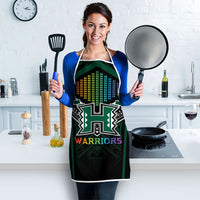 Hawaii Warriors Football Apron Rainbow Kakau Pattern Black LT05 - Polynesian Pride