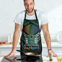 Hawaii Warriors Football Apron Rainbow Kakau Pattern Black LT05 - Polynesian Pride
