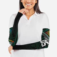 Custom Hawaii Warriors Football Arm Sleeves Rainbow Kakau Pattern Black LT05 - Polynesian Pride