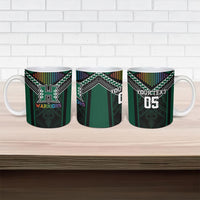 Custom Hawaii Warriors Football Ceramic Mug Rainbow Kakau Pattern Black LT05 - Polynesian Pride