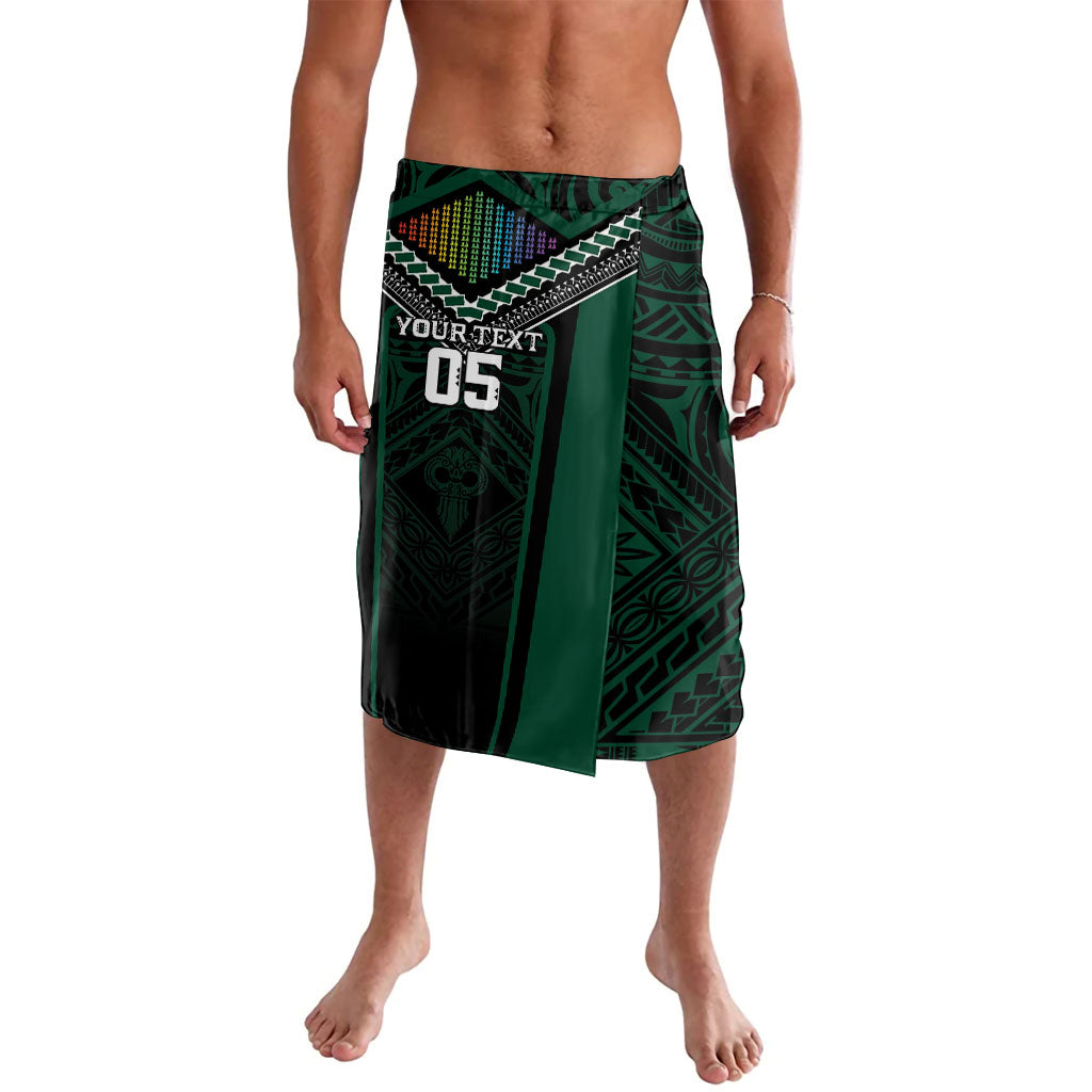 Custom Hawaii Warriors Football Lavalava Rainbow Kakau Pattern Black LT05 Black - Polynesian Pride