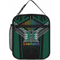 Hawaii Warriors Football Lunch Bag Rainbow Kakau Pattern Black LT05 10.2 × 8.3 × 4.3 inch Black - Polynesian Pride