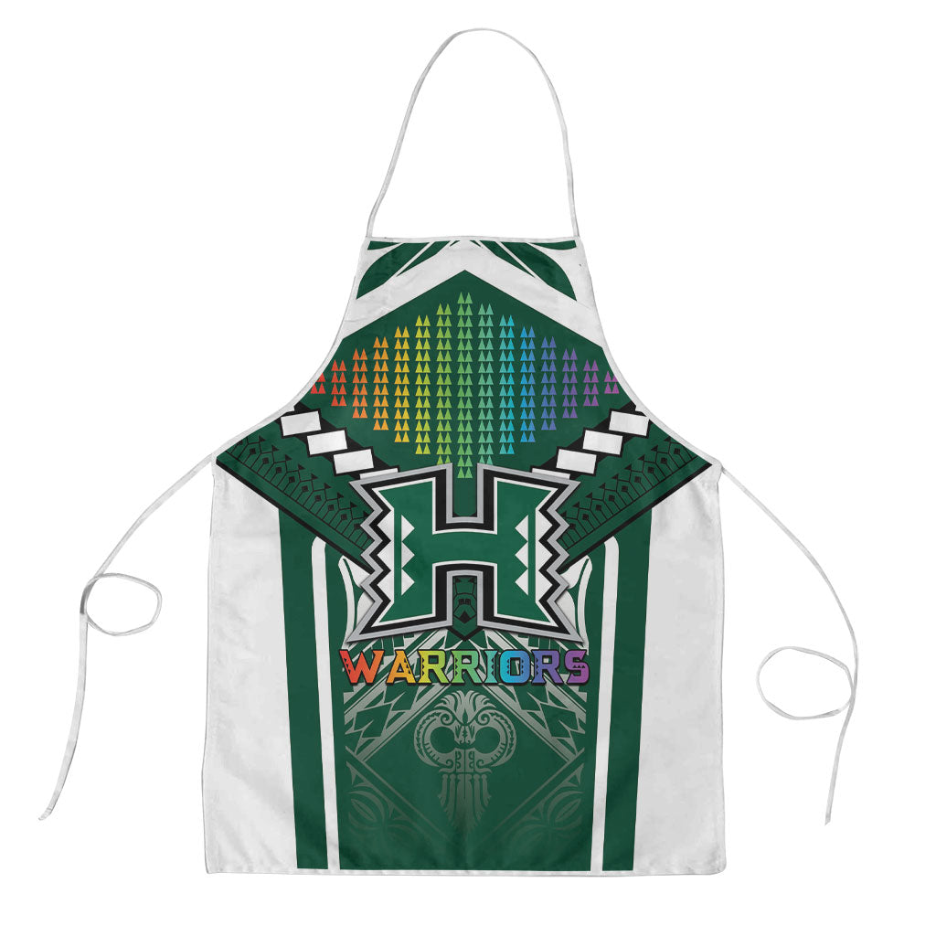 Hawaii Warriors Football Apron Rainbow Kakau Pattern Green LT05 Green - Polynesian Pride