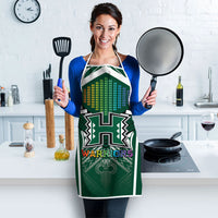Hawaii Warriors Football Apron Rainbow Kakau Pattern Green LT05 - Polynesian Pride