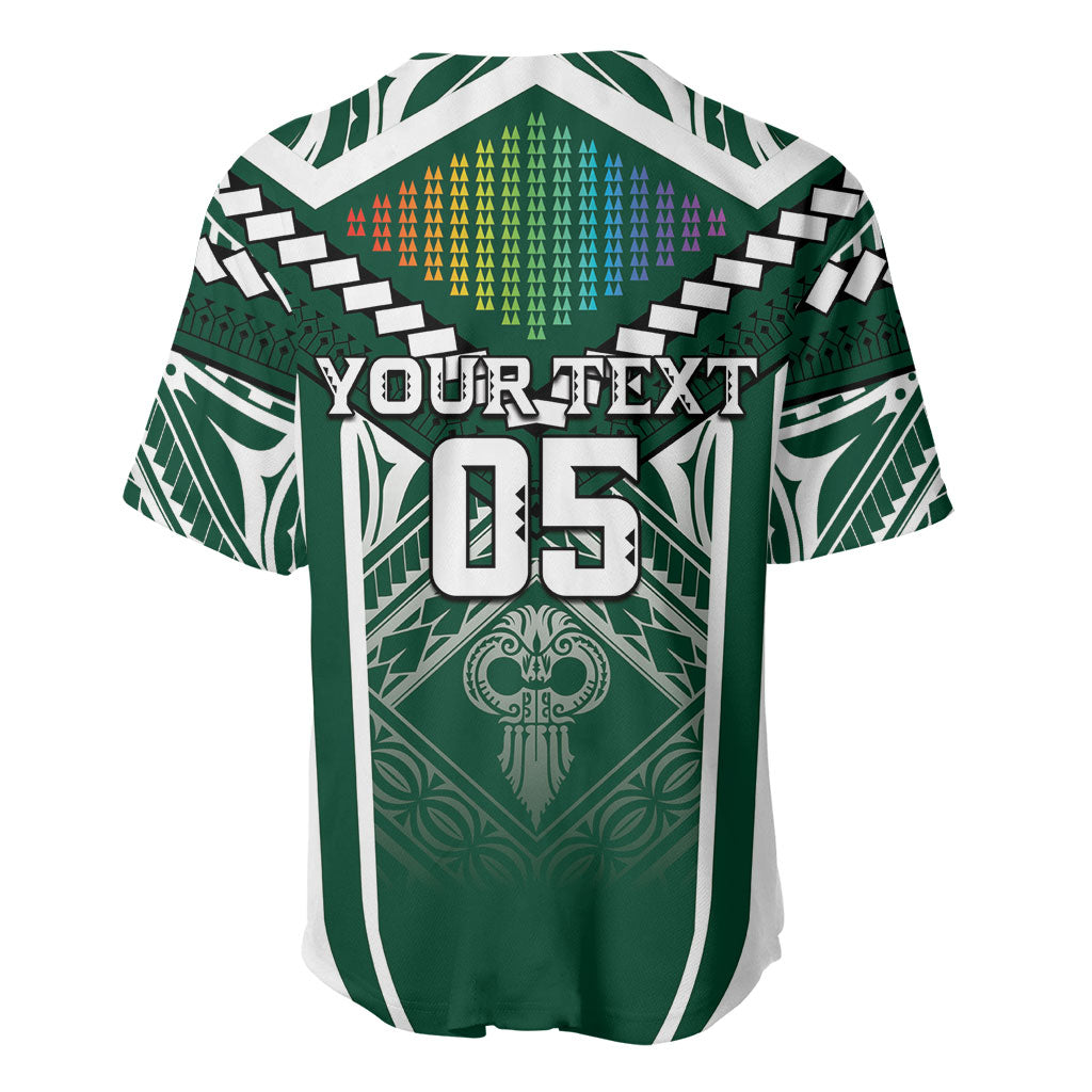 Custom Hawaii Warriors Football Baseball Jersey Rainbow Kakau Pattern Green LT05 - Polynesian Pride