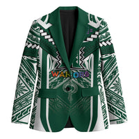 Custom Hawaii Warriors Football Blazer Rainbow Kakau Pattern Green LT05 Unisex Green - Polynesian Pride