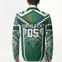 Custom Hawaii Warriors Football Blazer Rainbow Kakau Pattern Green LT05 - Polynesian Pride