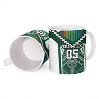 Custom Hawaii Warriors Football Ceramic Mug Rainbow Kakau Pattern Green LT05 - Polynesian Pride