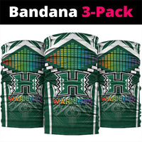 Hawaii Warriors Football Neck Gaiter Rainbow Kakau Pattern Green LT05 package One Size: 25*50cm Green - Polynesian Pride