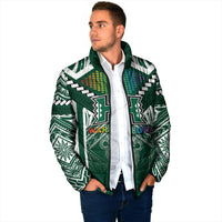 Custom Hawaii Warriors Football Padded Jacket Rainbow Kakau Pattern Green LT05 - Polynesian Pride