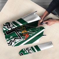 Hawaii Warriors Football Umbrella Rainbow Kakau Pattern Green LT05 - Polynesian Pride