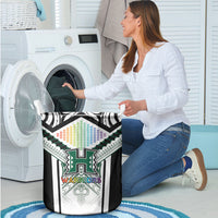 Hawaii Warriors Football Laundry Basket Rainbow Kakau Pattern White LT05 - Polynesian Pride